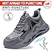 Men's Steel Toe Safety Shoes, Anti-Smash Anti-Puncture Non-Slip Work Shoes, Gray, Lace-Up Construction Shoes with Shock Absorbing Sole (Adult, Men, 10.5, Numeric, US Footwear Size System, Medium)