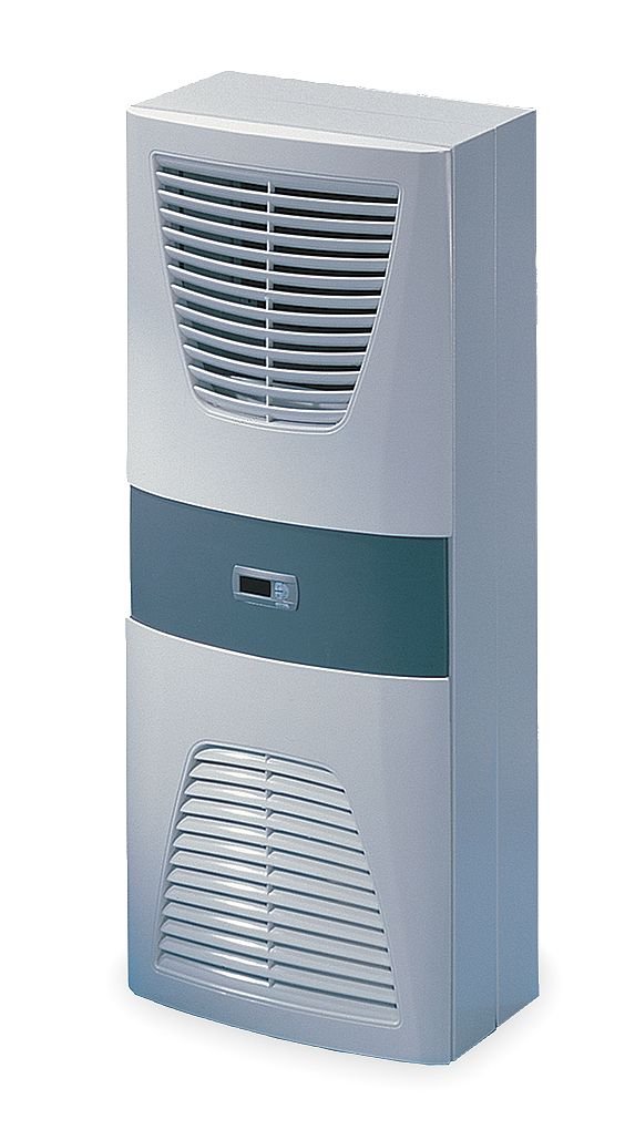Rittal 3304540 Light Grey Top Therm Wall Mounted Air Conditioner with Comfort Controller, 15-3/4" Width x 37-25/64" Height x 10-15/64" Depth, 3620 BTU, 400/460V, 3 Ampere, 50/60 Hz