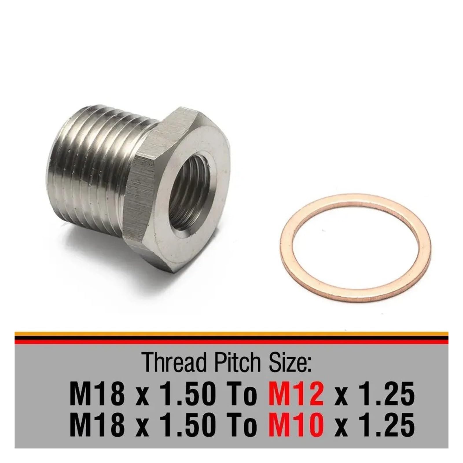 Partikelsensor Auspuff-O2-Sauerstoffsensor-Abstandshalter-Reduzieradapter M18 X 1,5 Mm Auf M12 X 1,25 Mm / M10 X 1,25 Mm EPCGQ95 Stickstoffoxid NOx Sensor