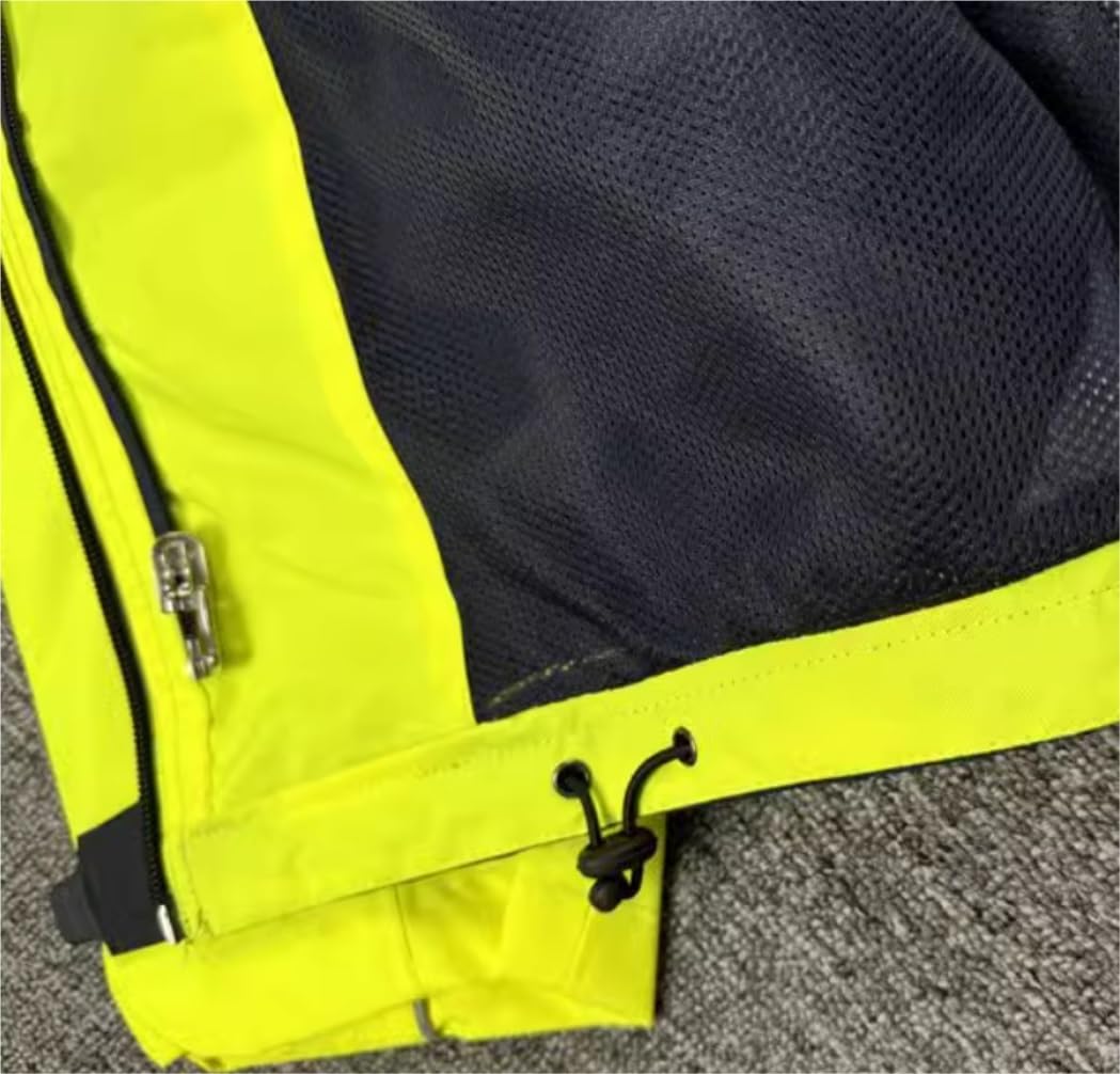 Chalecos Reflectantes de Alta Visibilidad, Chaleco Reflectante for Hombres al Aire Libre Primavera otoño tráfico Ropa de Trabajo Amarillo Varios tamaños(3XL)