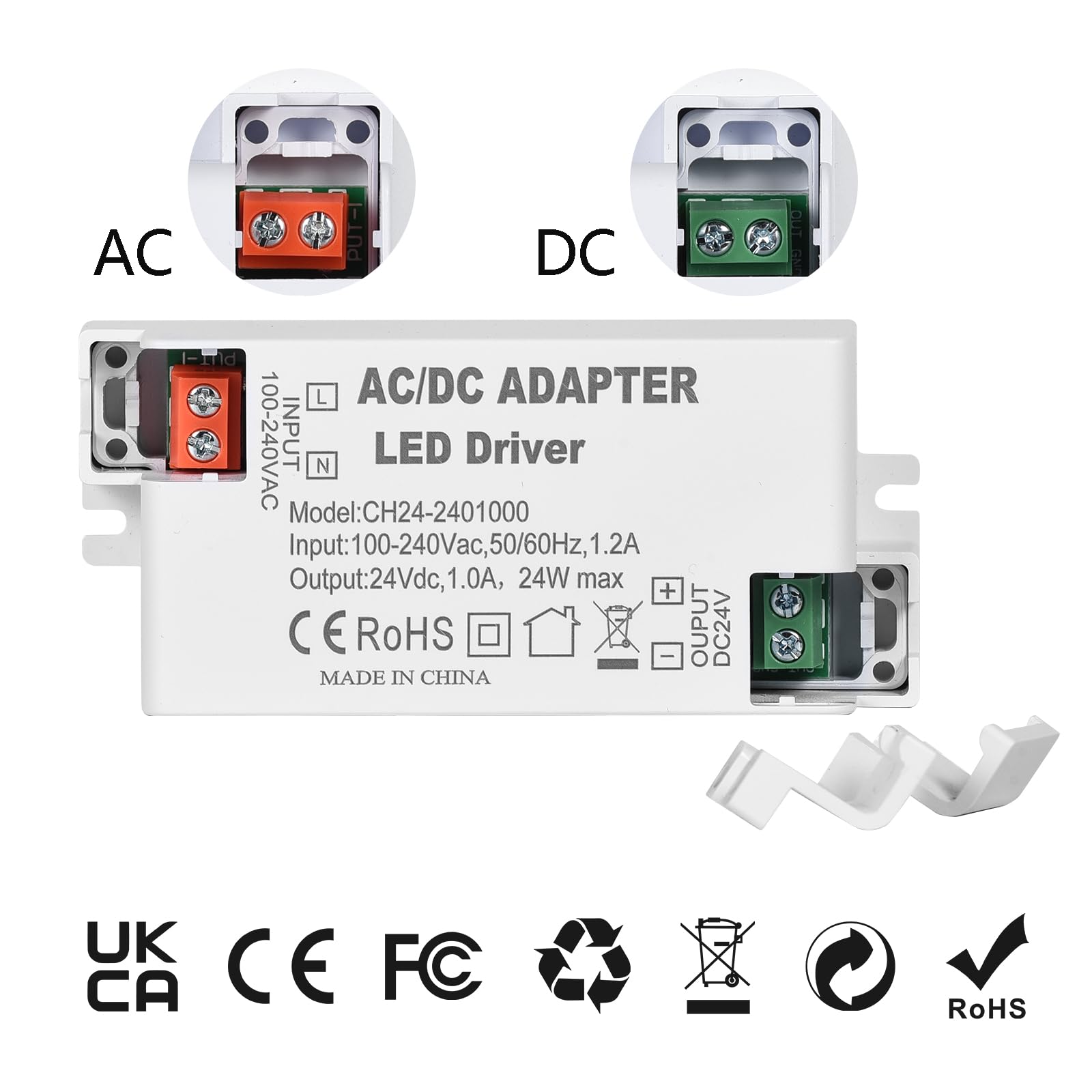 Produktbild von LED-Treiber-Netzteil 24 V DC, 12 W, 500 MA – IP20, Flimmerfrei, Überlastschutz – Für LED-Streifen, Schrankleuchten & Anzeigen
