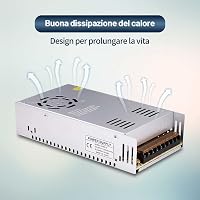 RUIZHI 12V 30A Kapcsolóüzemű Tápegység 360W - Univerzális Adapter LED Szalagokhoz, 3D Nyomtatókhoz, Számítógépes Projektekhez 5