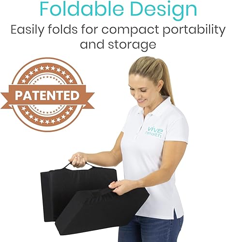 Miniatura 3 de Vive Cojín plegable para silla de ruedas, para estadio, automóvil, oficina, silla de oficina, almohadilla ortopédica portátil para transporte de