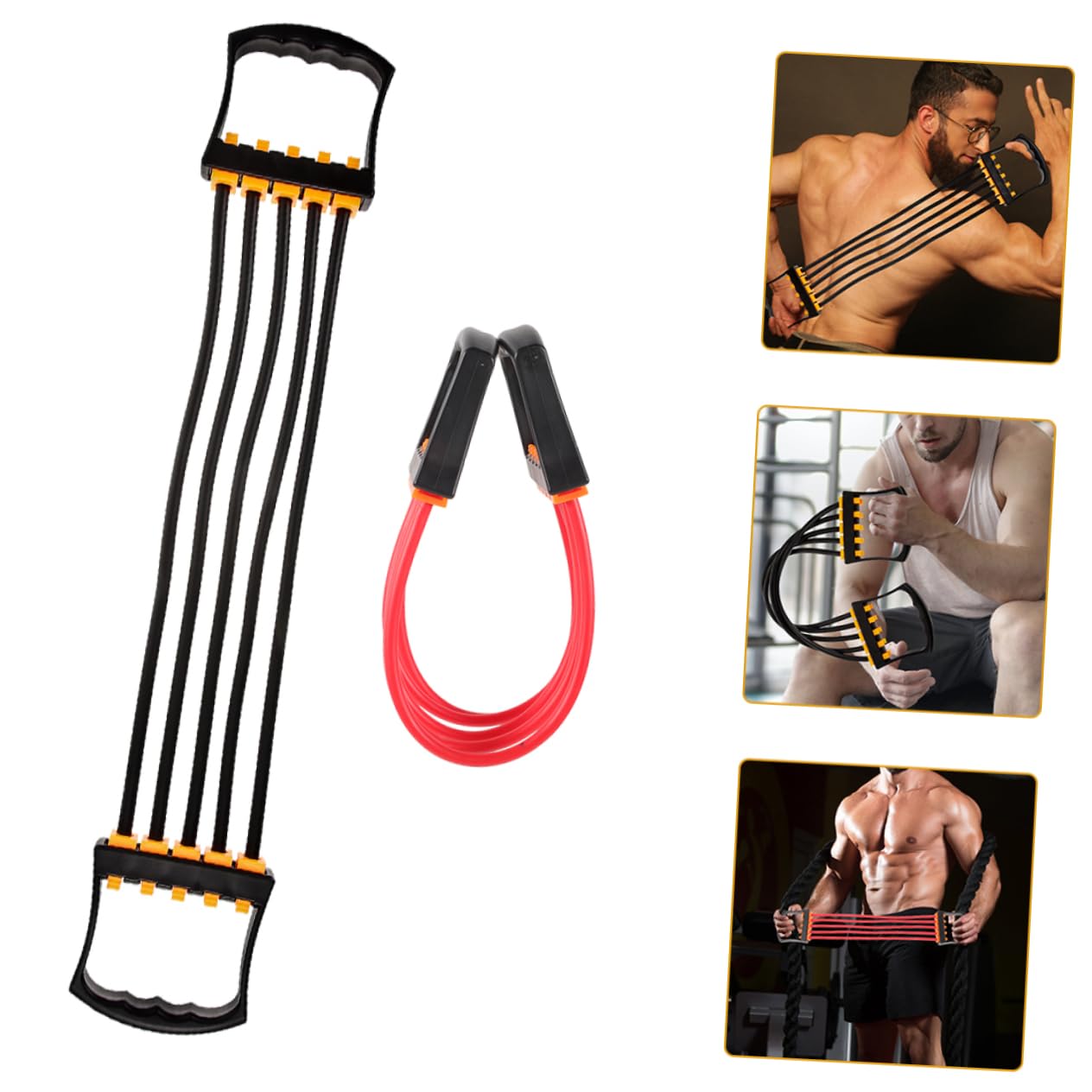 Fascia Elastica di Resistenza 2 Pezzi Tpe per Esercizi Fitness | Struttura Stabile, Installazione Semplice, Uso per Bicipiti e Tricipiti, Pratica in Movimento