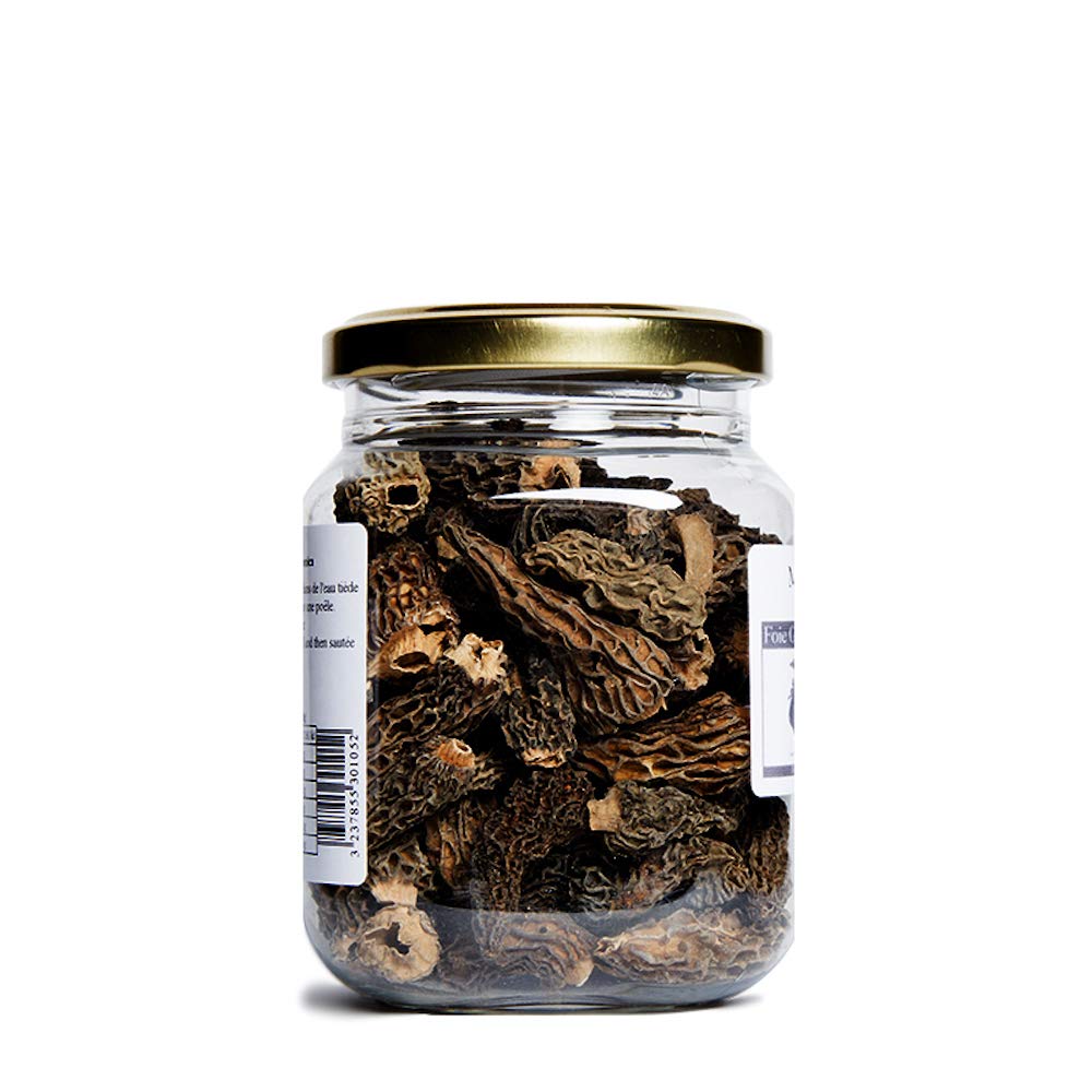 Morilles Conica Séchées - Qualité Irréprochable - Champignons Déshydratées Bocal Hermétique - Pour les Plats Terrines et Sauces (50)