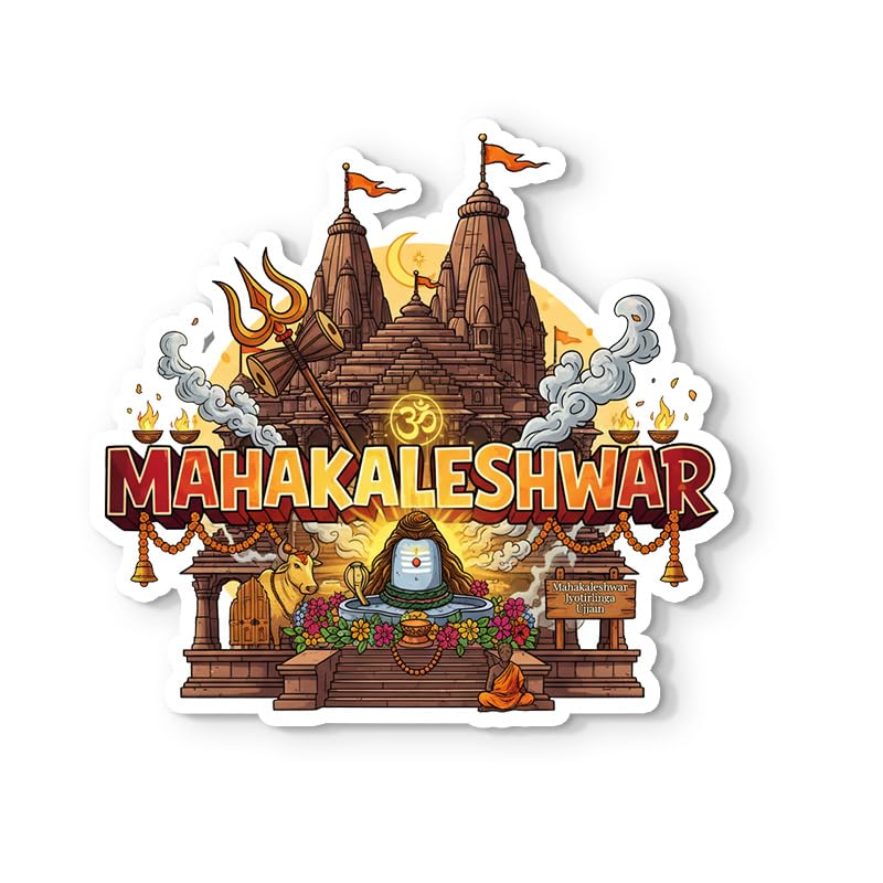 Suruv Mahakaleshwar Fridge Magnet - Glossy Print, 4mm Thick, Stylish Magnet for Fridge, Wardrobe & Metal Surfaces