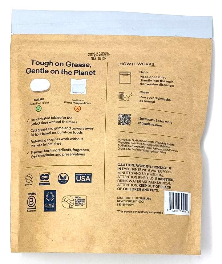 Image of Blueland Dishwasher Detergent Tablets 110 Count. Fragrance-free.