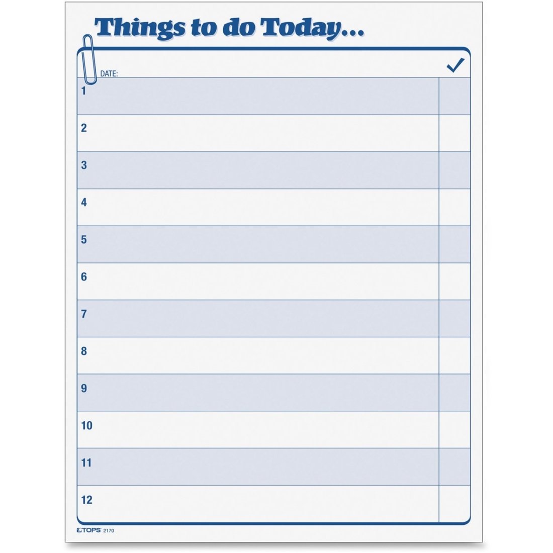 TOPS Things To Do Today Pad - 100 Sheet(s) - 8.50" x 11" Sheet Size - White