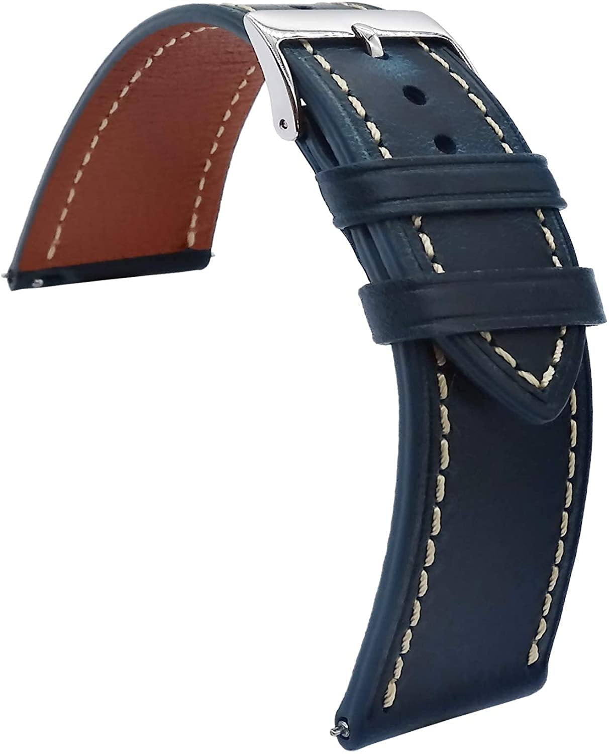 Bracelet de montre en cuir 24mm vert pour remplacer une sangle usée homme - 8