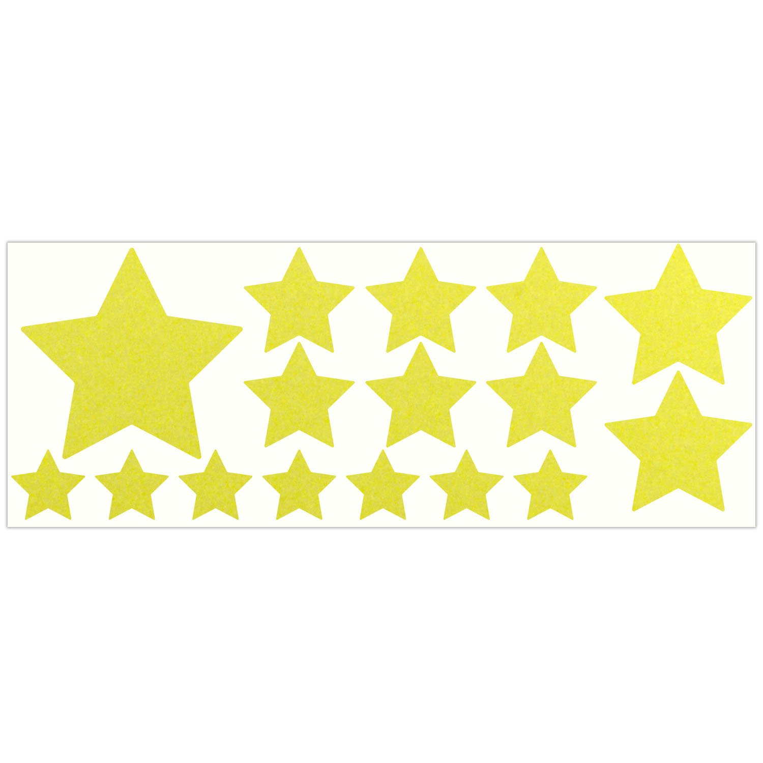 LiteMark Reflective Lemon Yellow Assorted Stars Sticker Decals for Helmets, Bicycles, Strollers, Wheelchairs and More - Pack of 16