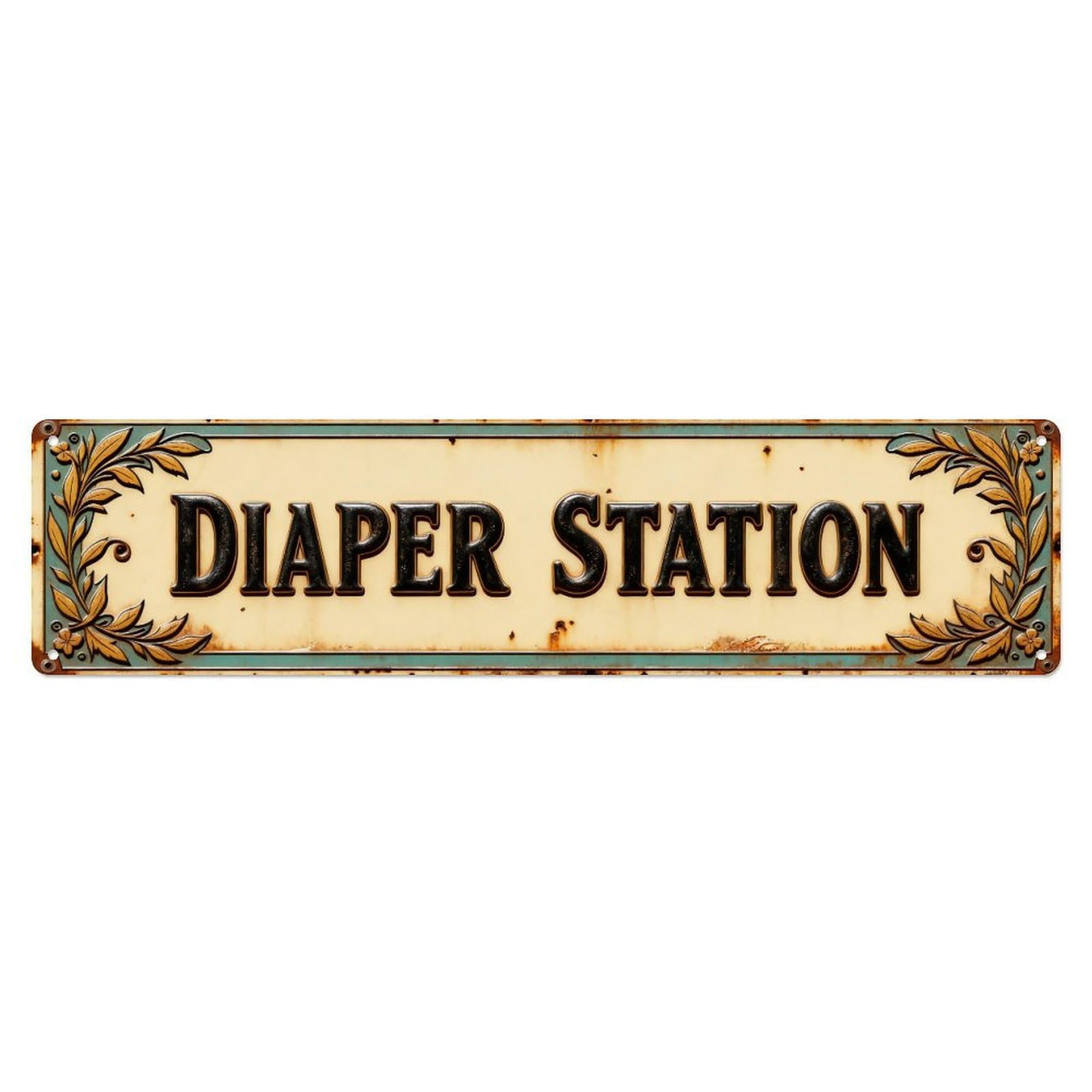 Diaper Station Vintage Sign Design Metal Tin Sign Plaque