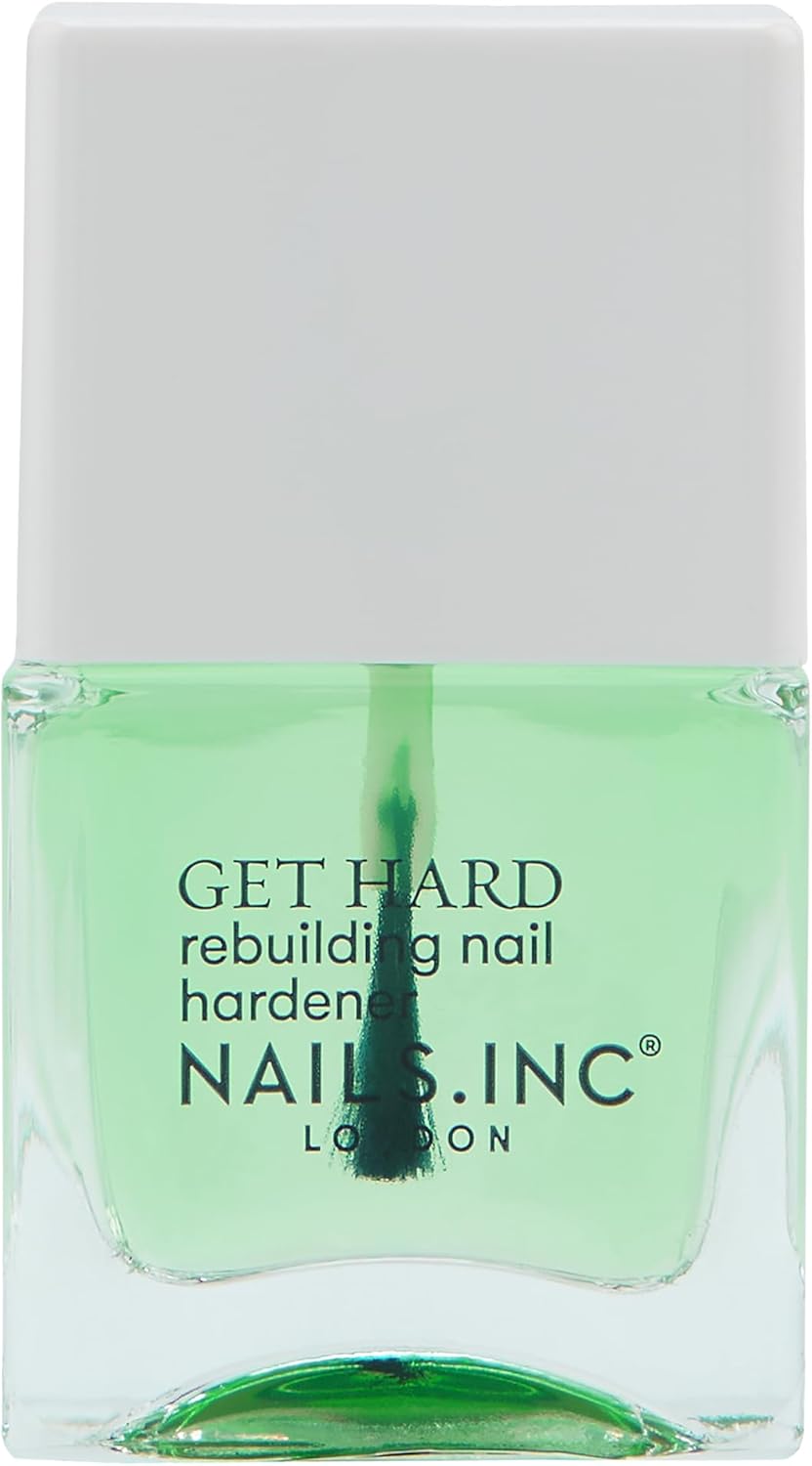 Nails Inc – GET HARD Hardening Base Coat – Versterkte basislak met biotine, boerenkool, spinazie en schimmels – Beschermt, verhardt en maakt nagels in één week glad – Dierproefvrij – Perfecte manicure
