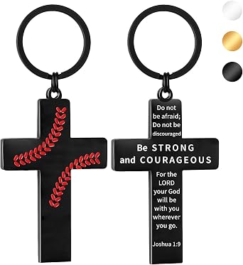 Football/Baseball/Soccer/Basketball Cross Keychain for Men Sport Gifts for Men