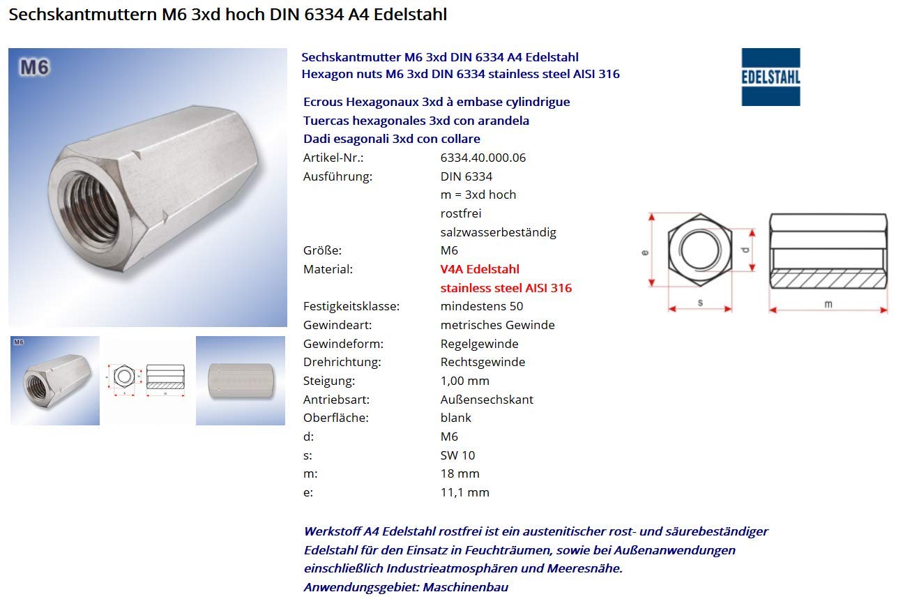 Dado DIN 6334 Acciaio Zincato 10 - Würth Italia - Foto 11