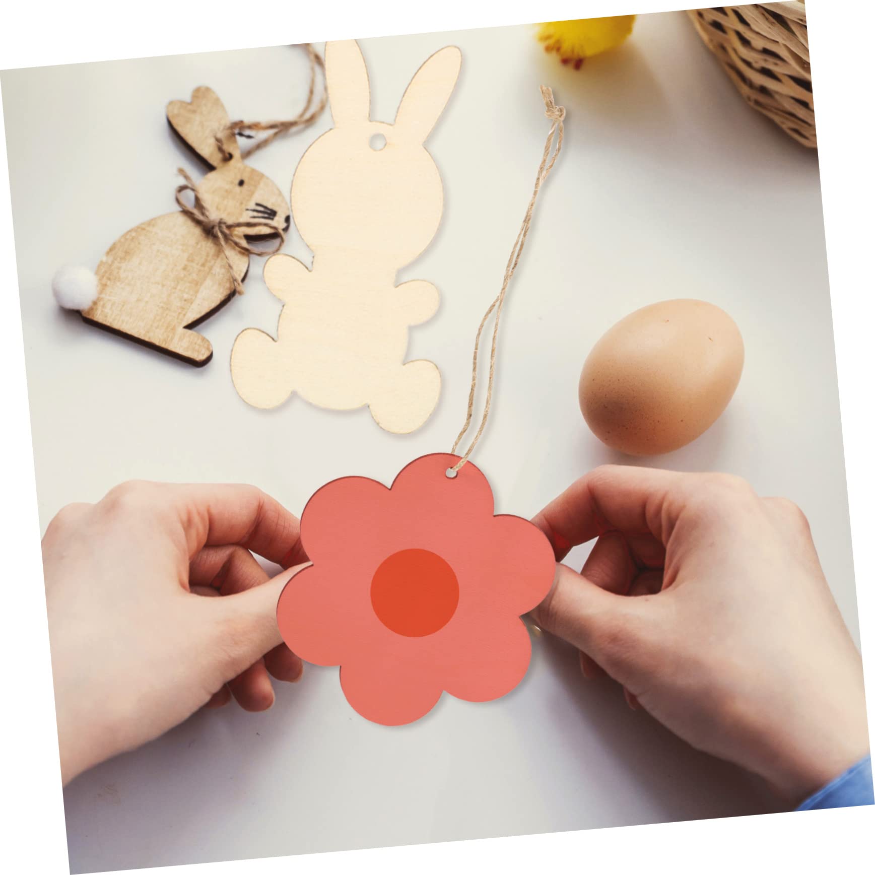 60 Stück Holzscheiben Zum Bemalen | Blumenformen Für Oster-Deko & Basteln Mit Kindern