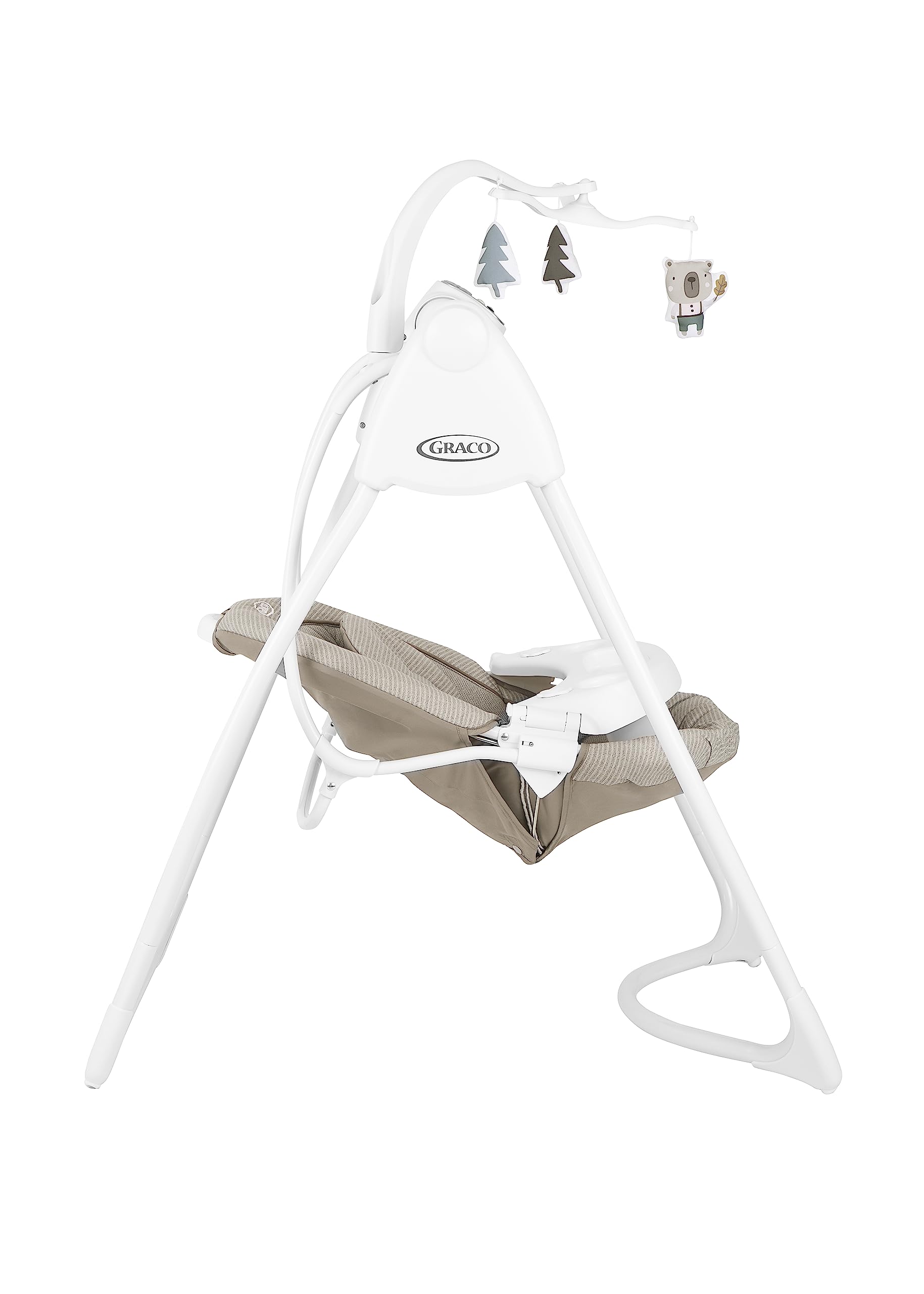 Graco - Lovin' Hug Columpio, desde el nacimiento hasta los 6 meses aprox. (9 kg), 6 velocidades de balanceo, 4 posiciones de reclinado, 10 melodías y sonidos de la naturaleza, patrón Little Adventures
