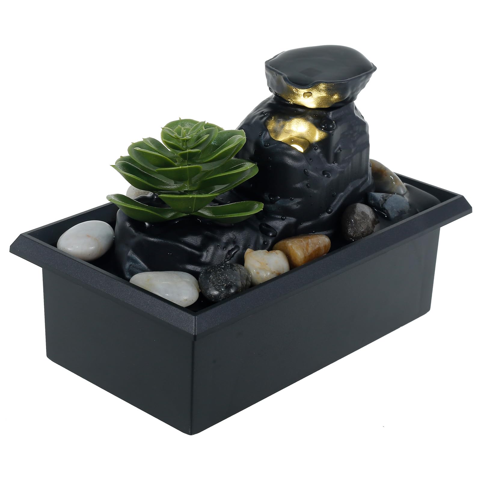 Tisch-Wasserfall-Dekoration mit Lichtern, Dekoration, kreativ, fließendes Wasser, platzsparend, wiederverwendbar, für Schlafzimmer, Wohnzimmer (Stil 3)