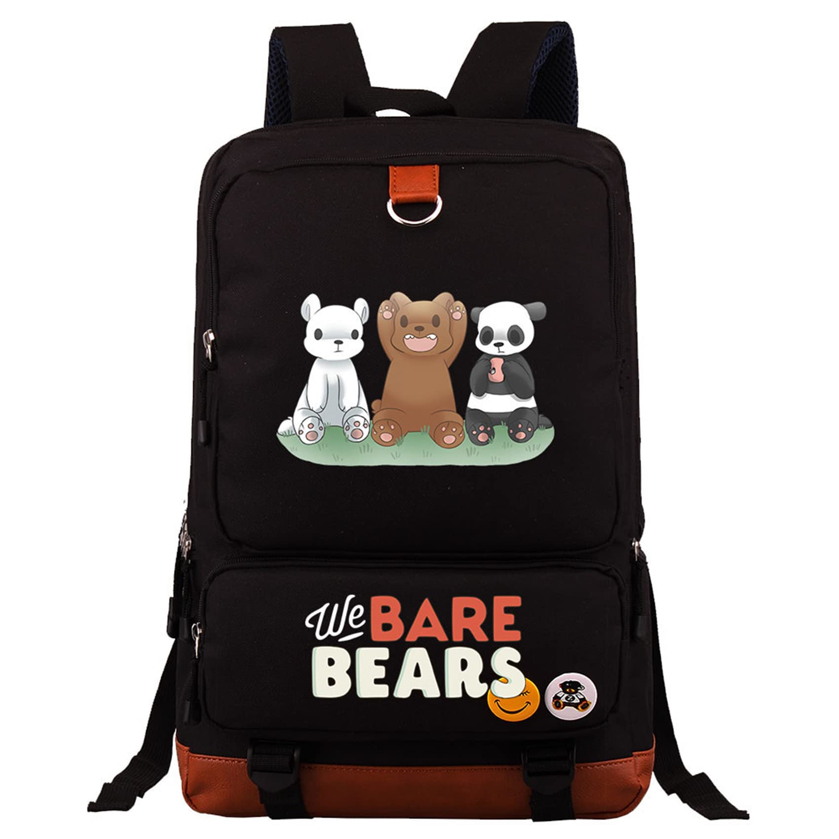 We Bare Bears Lightweight Graphic Bookbag-Outdoor Bagpack Canvas Laptop Knapsack