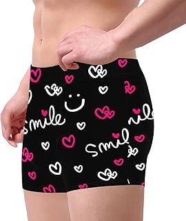 Boxer da uomo con stampa casual a vita alta, pantaloni sportivi lunghi, traspiranti, boxer divertenti