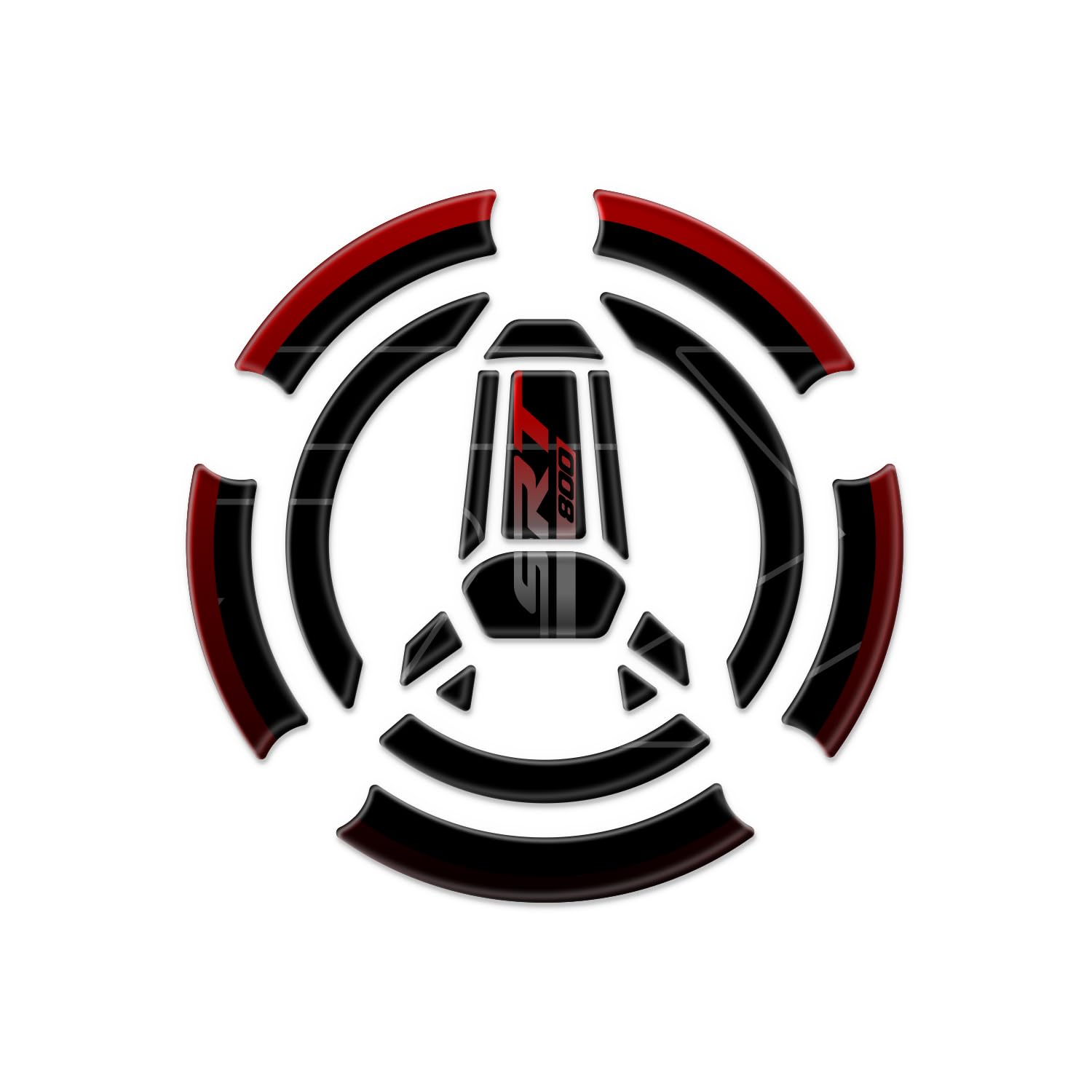 Sticker résine 3D rouge de trappe essence QJ MOTOR SRT 800 SX 2024