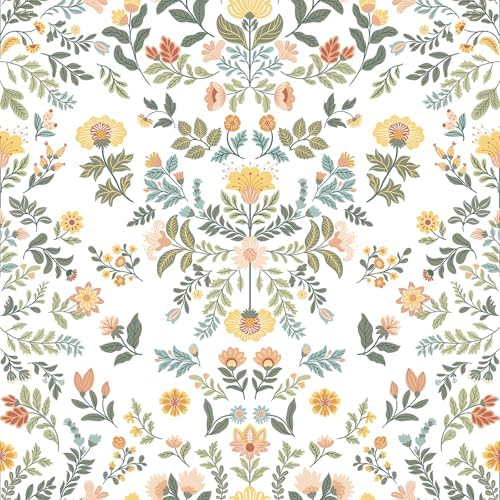 VEELIKE 17.7''x354'' Vintage Victorian Floral Wallpaper Peel and ...