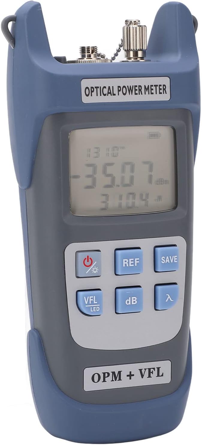 Hilitand Fiber Optic OTDR Tester 1MW 7 Wavelength Fiber Optic Power Meter with Light for Universal Interface