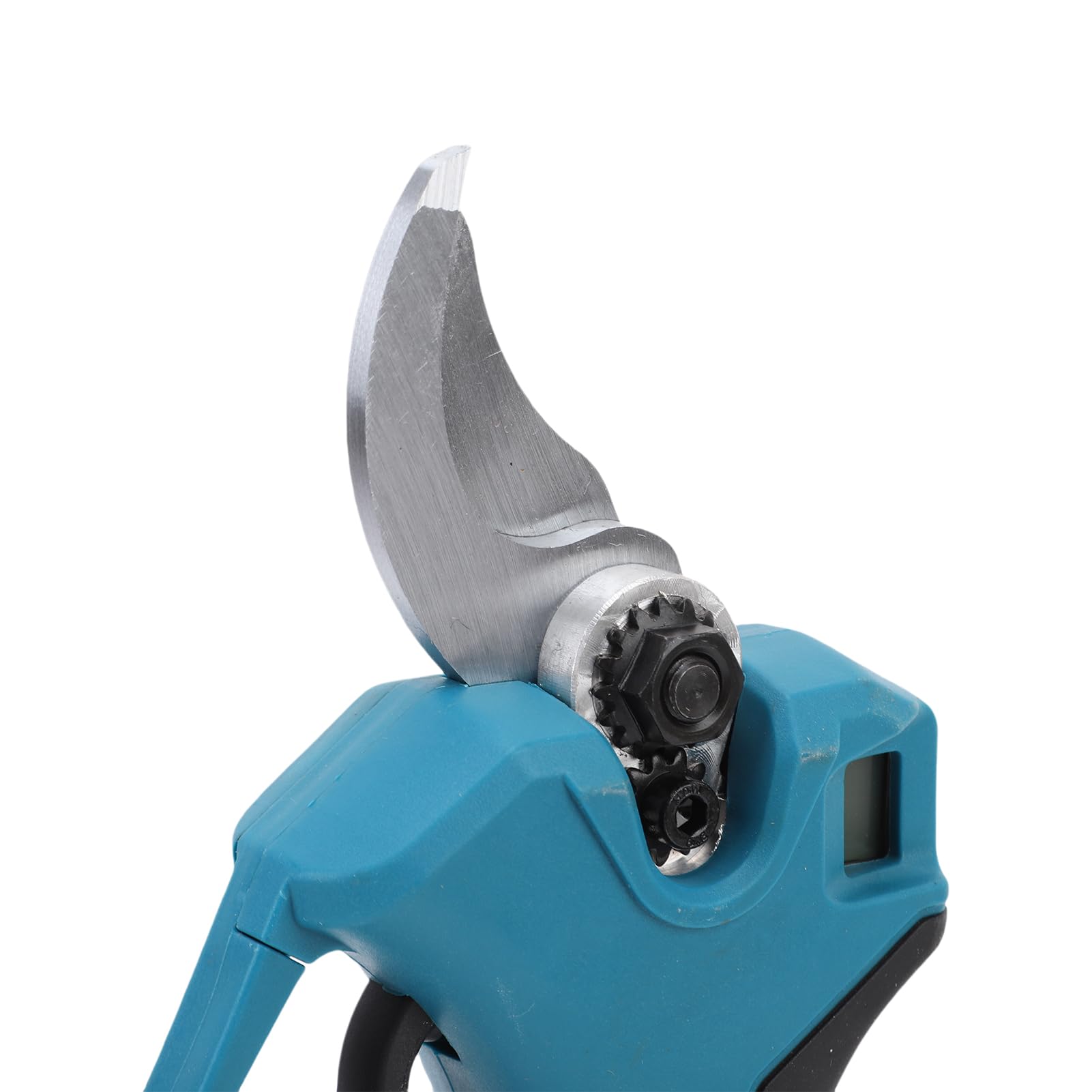 Jeffergarden Podadora Eléctrica Azul, Cortadora de Árboles Inalámbrica con Pantalla Digital y Cierre de Seguridad de 30 Mm para Jardinería