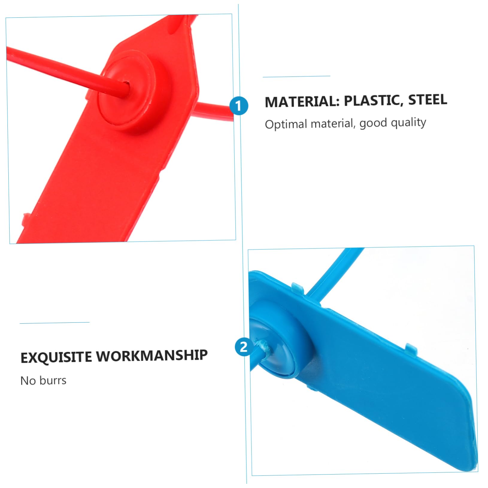 Veemoon Tamper Evident Wire Seals 48pcs Plastic Security Seals Easy Application Cutting Removal for Applications Random