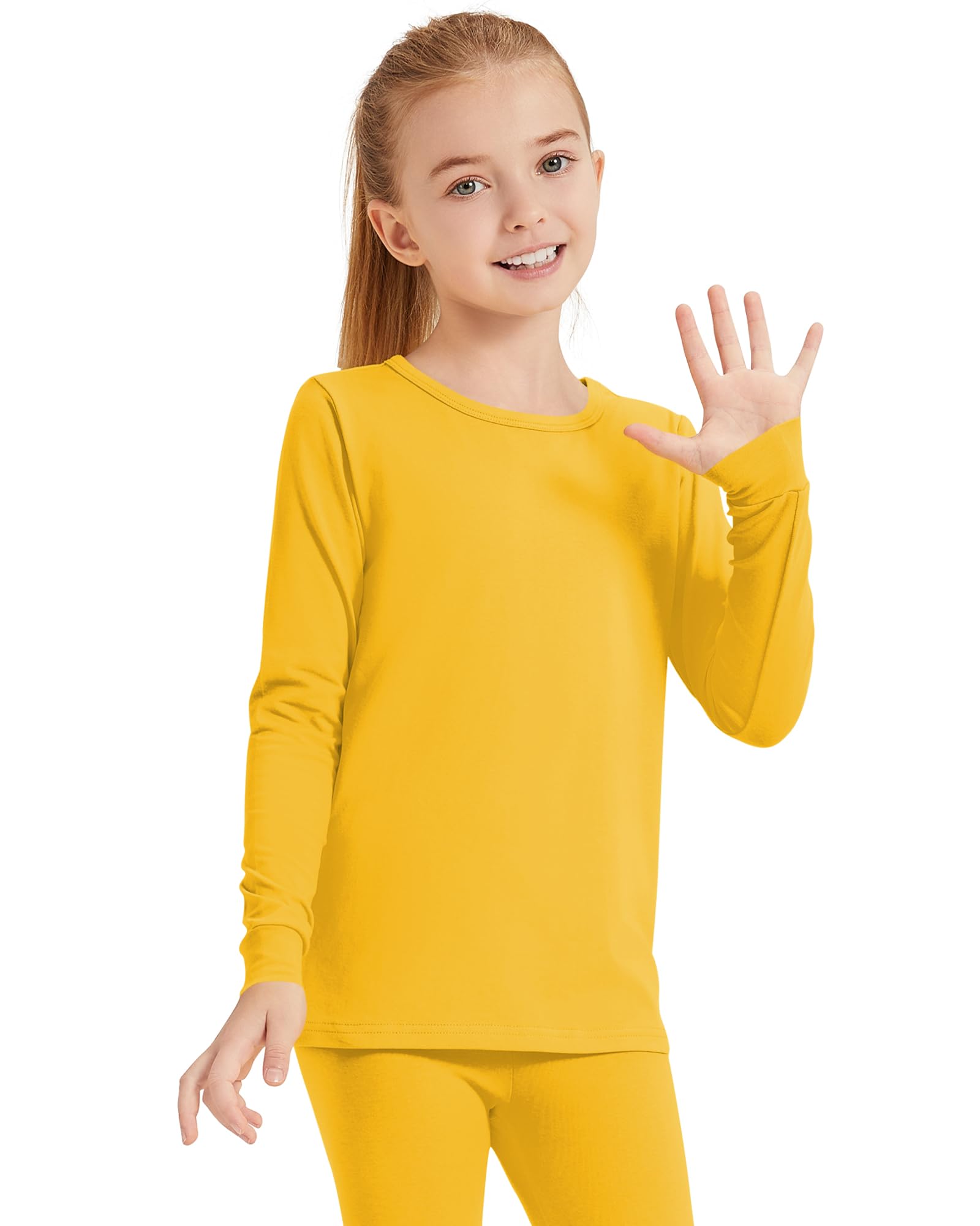 Dreammonkey 2T to 13Years Girls Basic Long Sleeve Shirts Toddler Kids Soft Cotton T-Shirt Crew Neck Solid Tee Tops