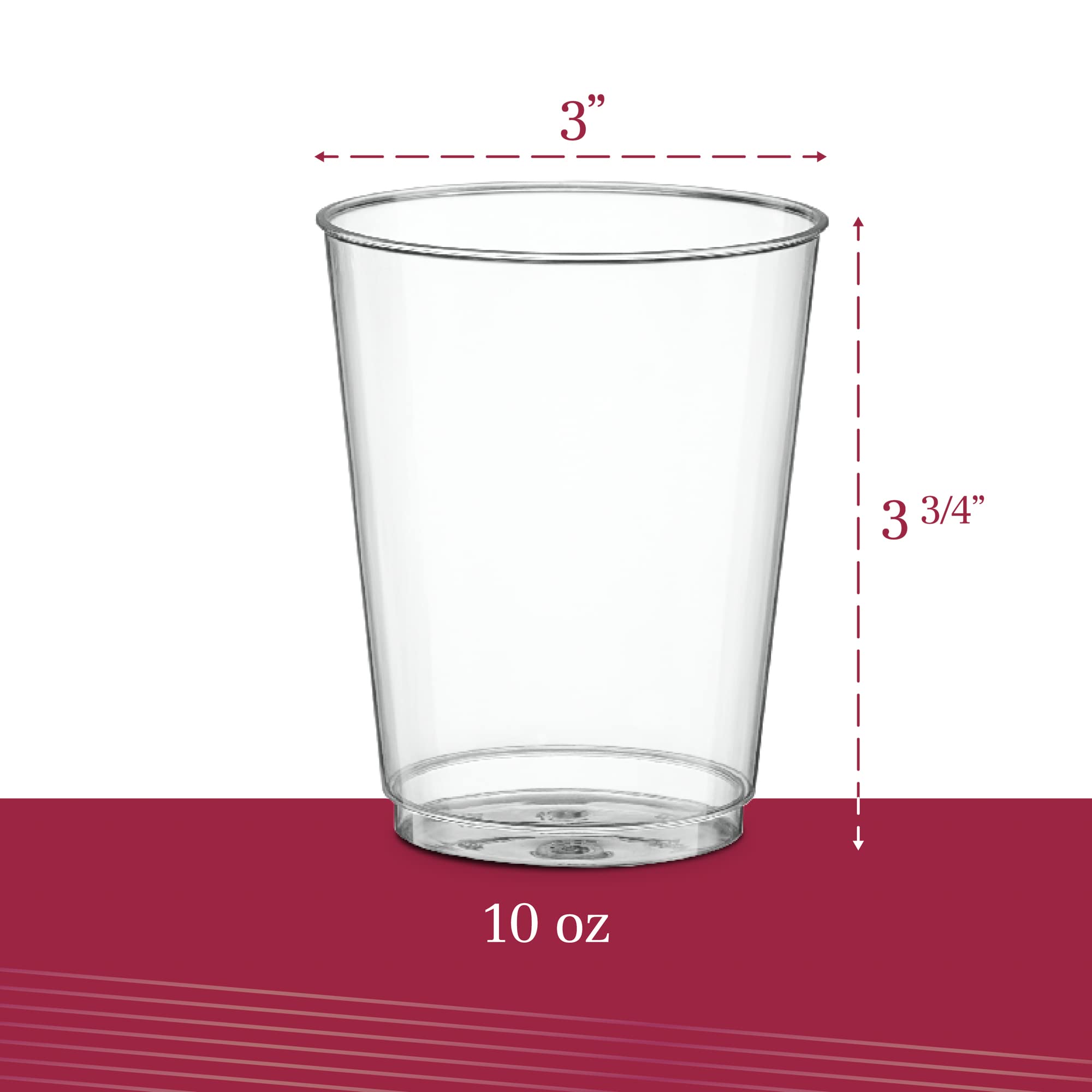 PLASTICPRO Vasos de plástico desechables (transparentes, 50)