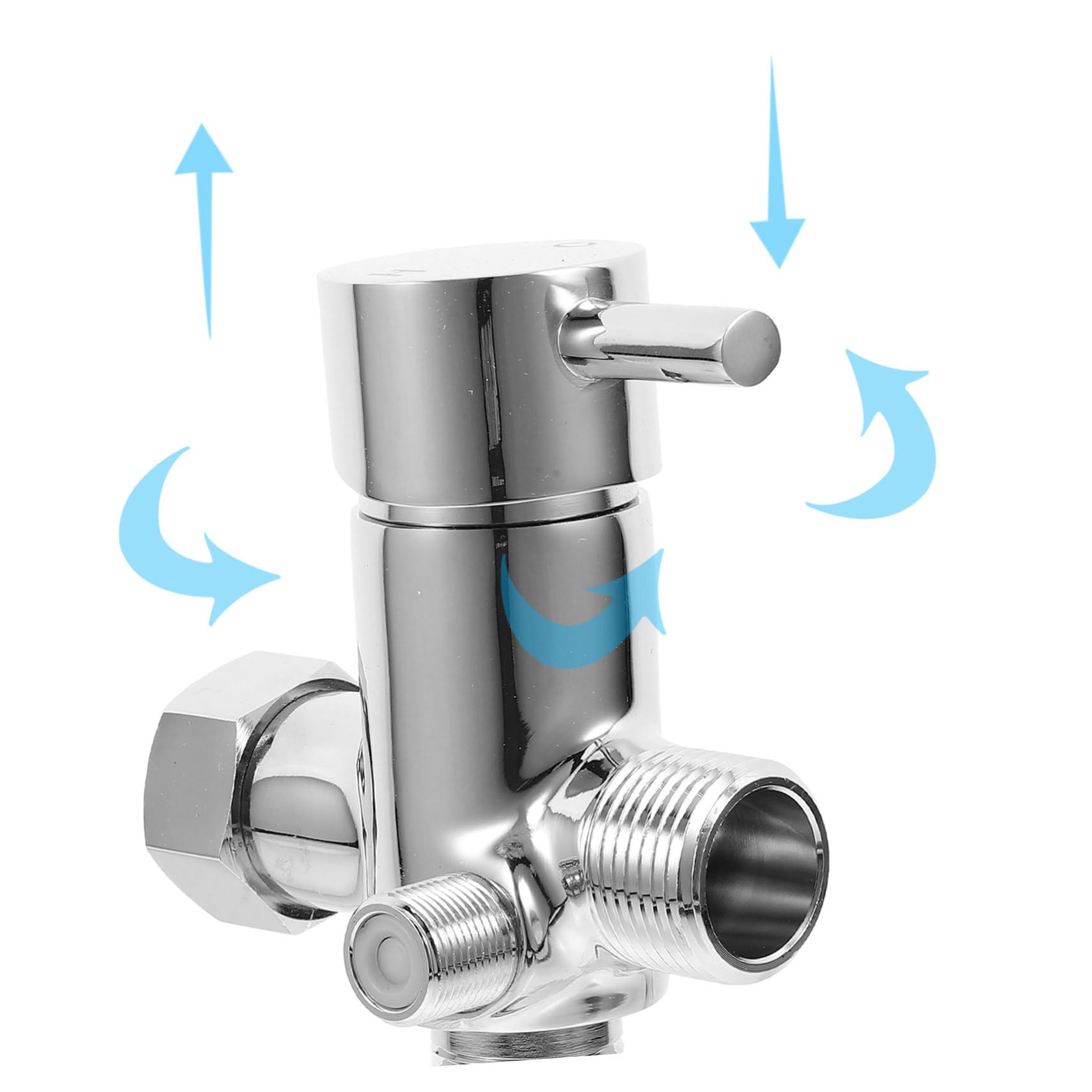 Valvola Deviatrice 4 Vie in Rame Argento per Bidet e Doccia