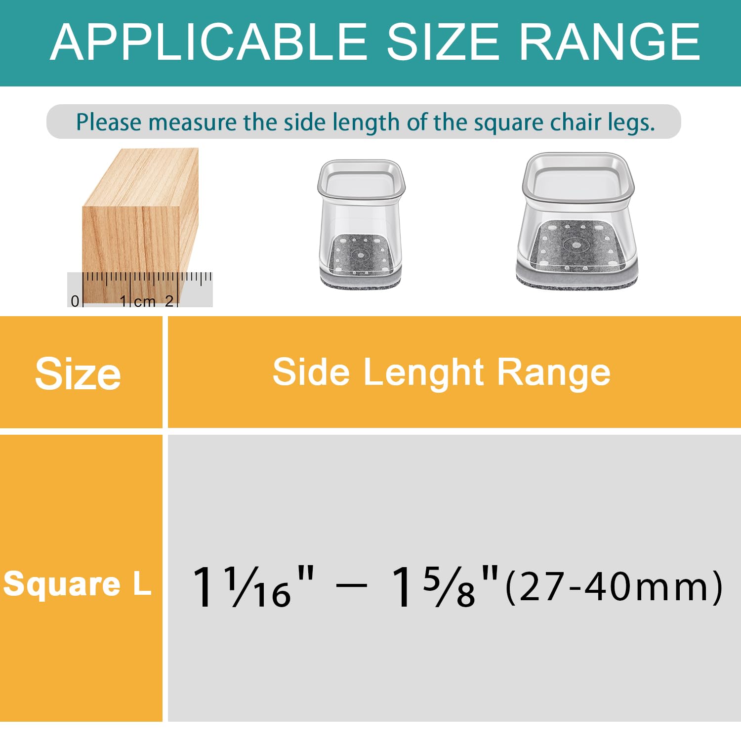 Ansible 24 Pcs Square Chair Leg Floor Protectors 1