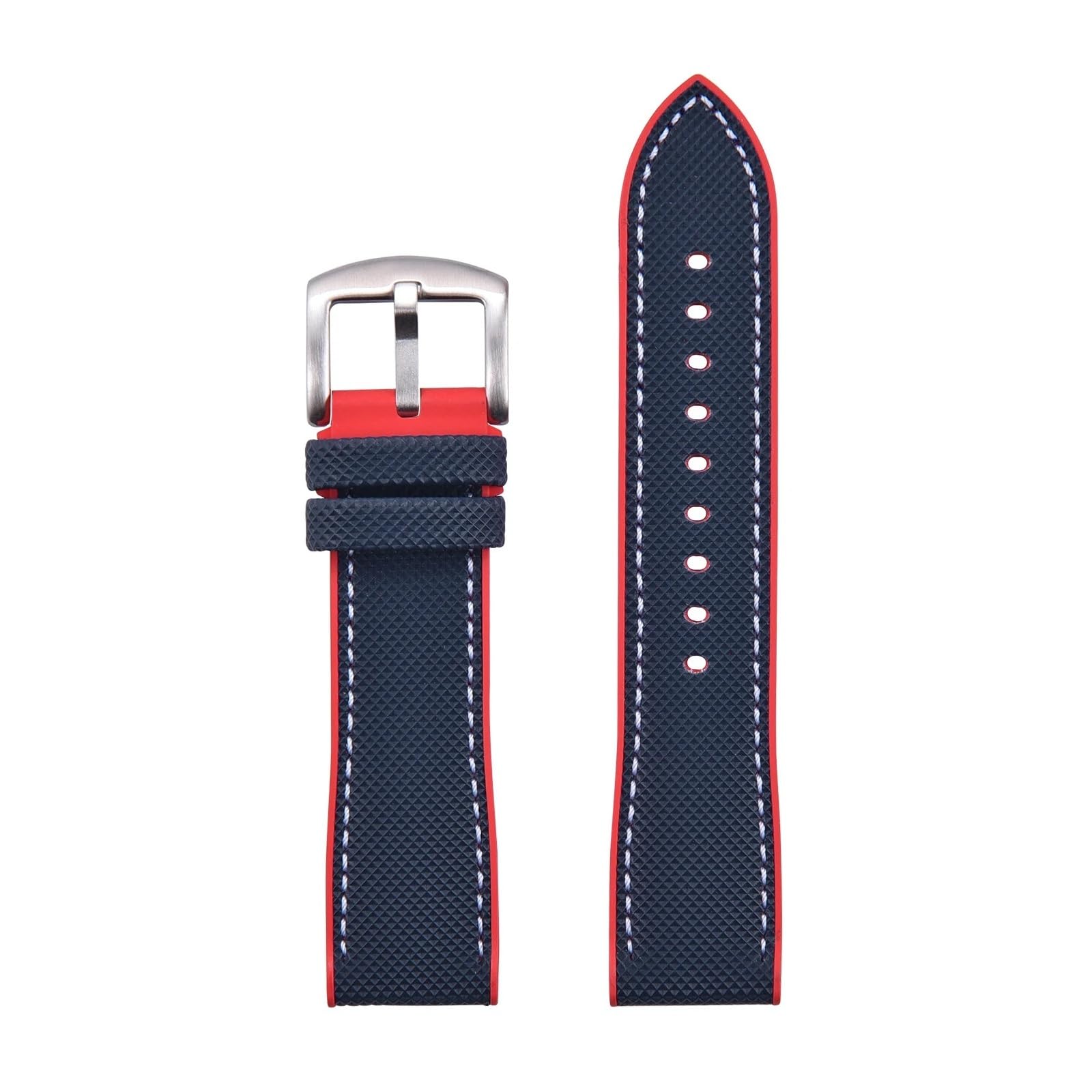 yingyingjia 20mm 22mm Fluorkautschuk Uhrenarmband Weiches, Langlebiges, Lederähnliches Armband For Smartwatch