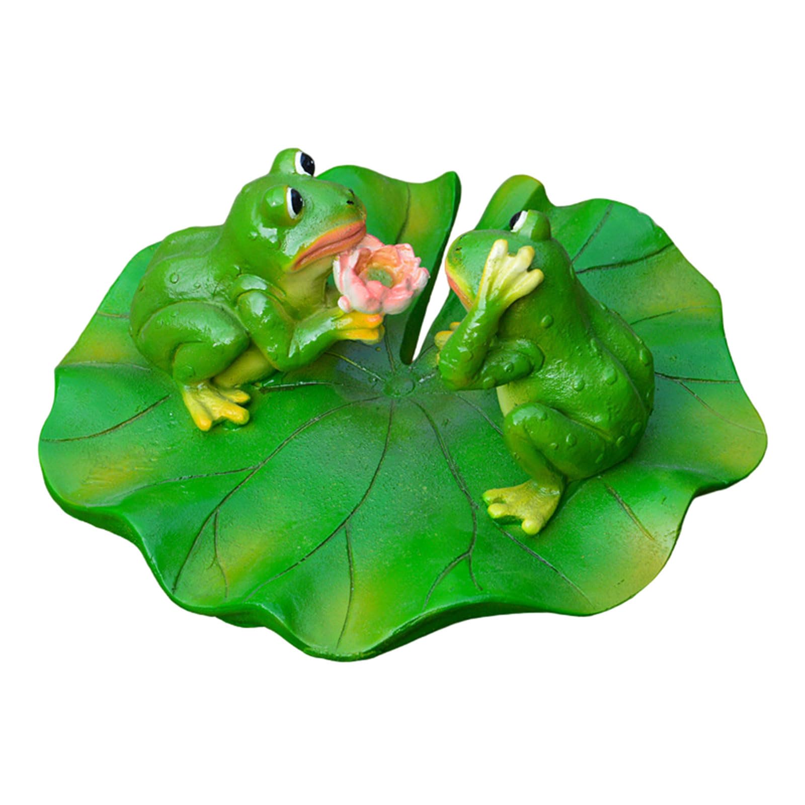 NEWFT Beautiful Cartoon Floating Frogs Shape Floating Ornaments Sculpture Cartoon Shape for Party Decors Fish Tanks Ornaments Pond