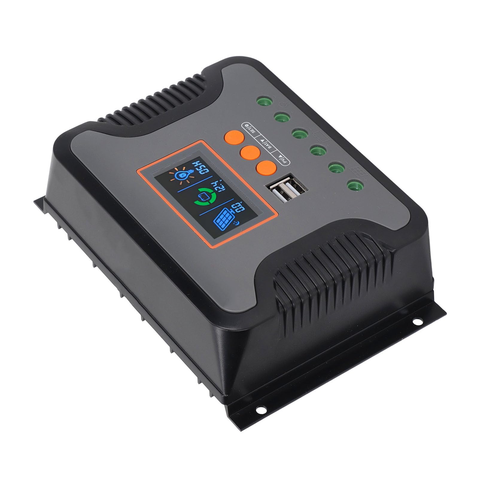 Ubervia® PWM Solar Controller, Real Time Monitor 12V 24V 36V 48V Short Circuit Protection LCD Display Battery Solar Controller for Power-image-39