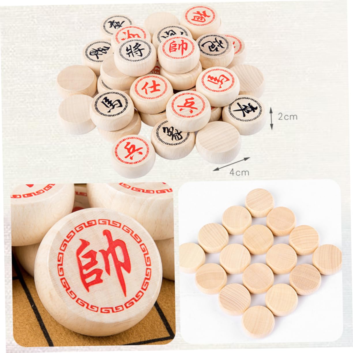 HEMOTON Portable Folding Chess Set Wooden Chinese Chess Bamboo Box Educational Game for Kids Adults