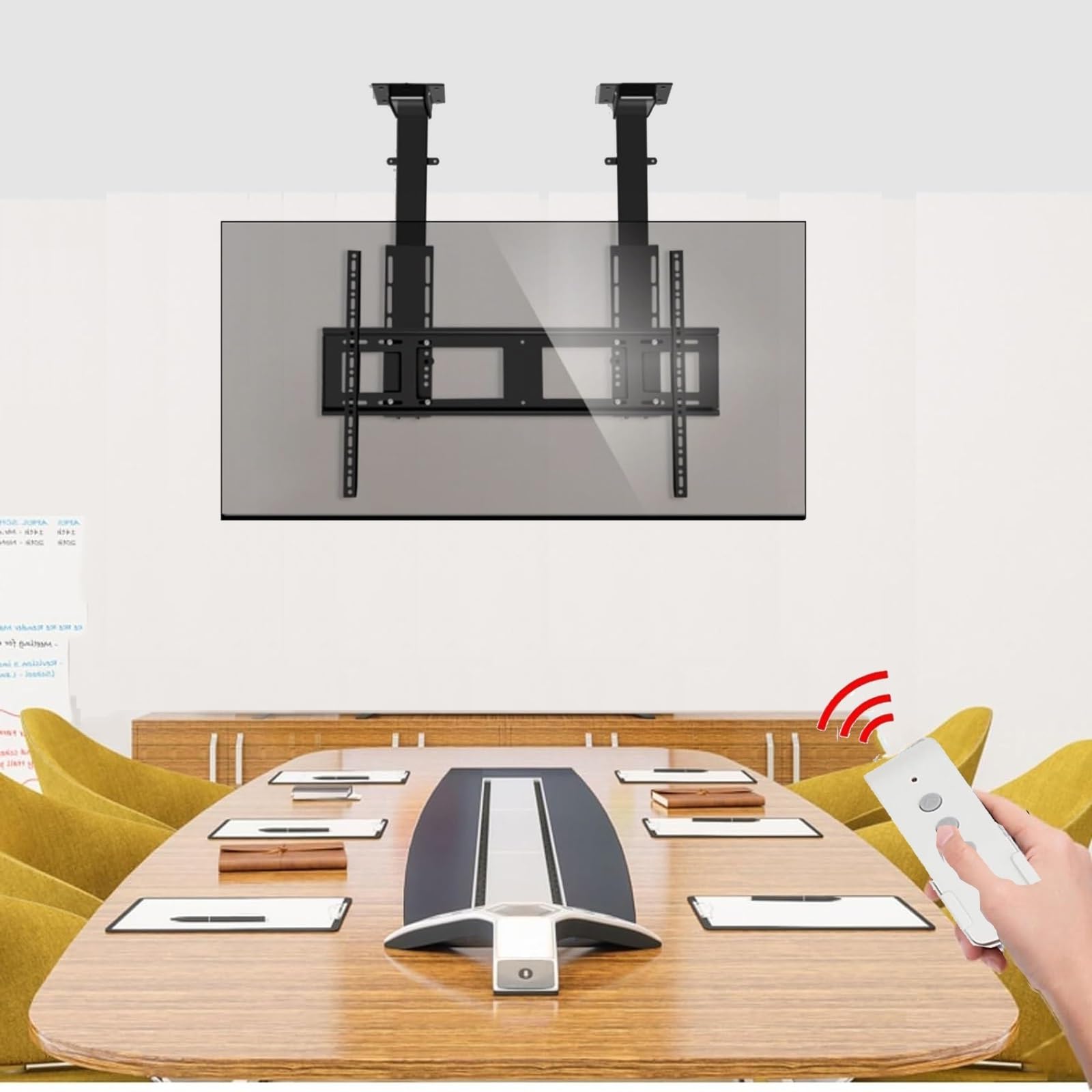 Supporto da Pavimento per TV LCD - Supporto Elettrico da soffitto per TV, Supporto TV telescopico Regolabile in Altezza, con Telecomando e Funzione Memoria, Adatto,900-2200mm