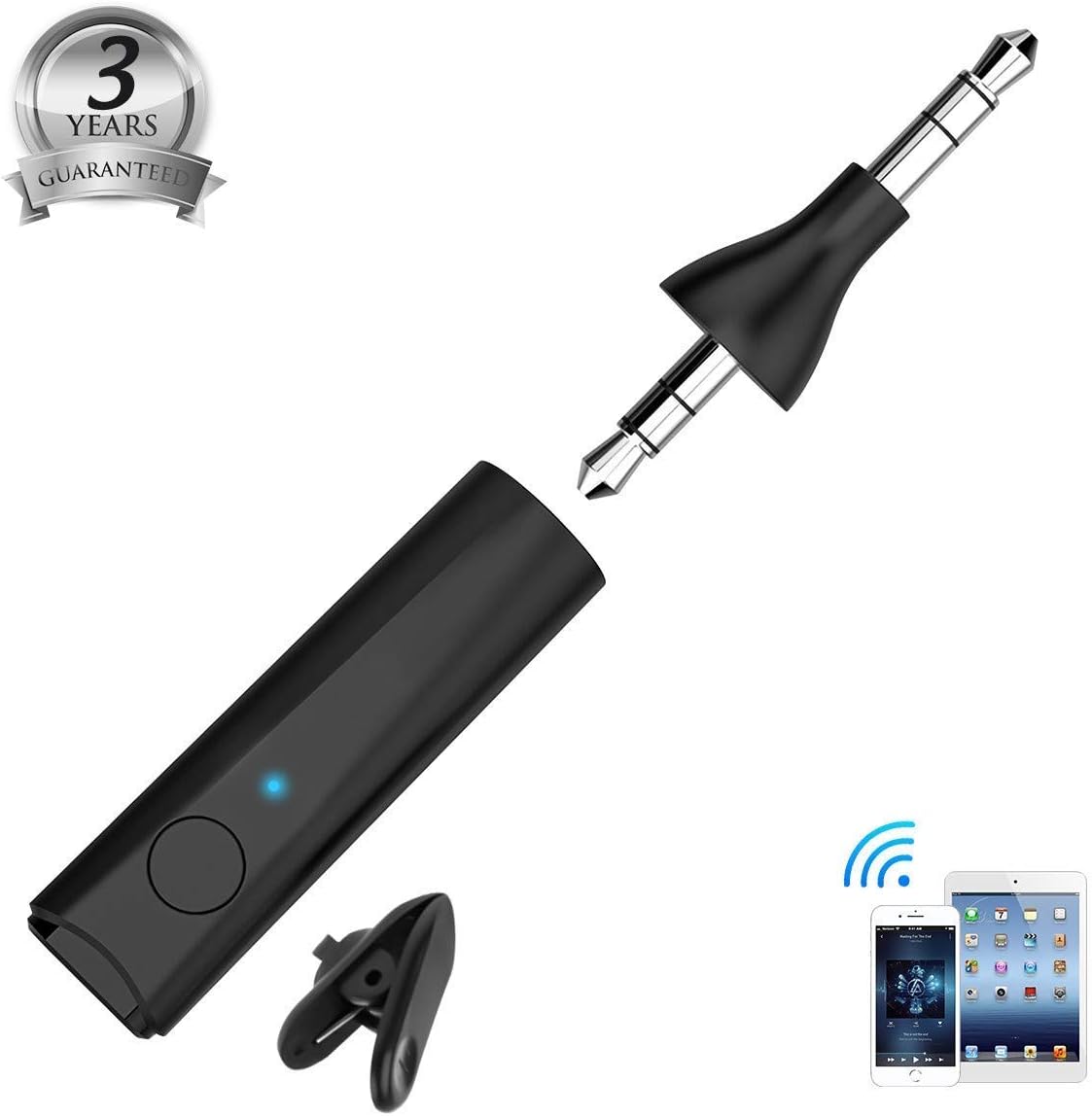 Bluetooth Receiver 5.0, GAKOV Bluetooth Transmitter Audio Adapter Aux Car Hands Free Kit for Home/Car Music Streaming Stereo System, Headphones, Speakers 3.5mm