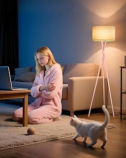 Lightdot Pink Tripod Floor Lamp, Modern Floor Lamps for Living Room, Sta...