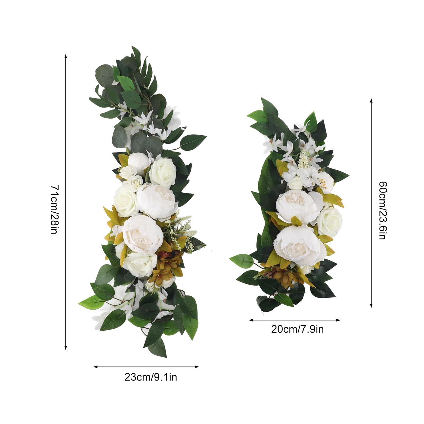 flexman Hochzeitsbogen Blumen, Multifunktionaler Hochzeitsbogen, Künstliche Blumenarrangements, Hochzeitsdekorationen für Den Empfang, Hochzeit (Weiß)