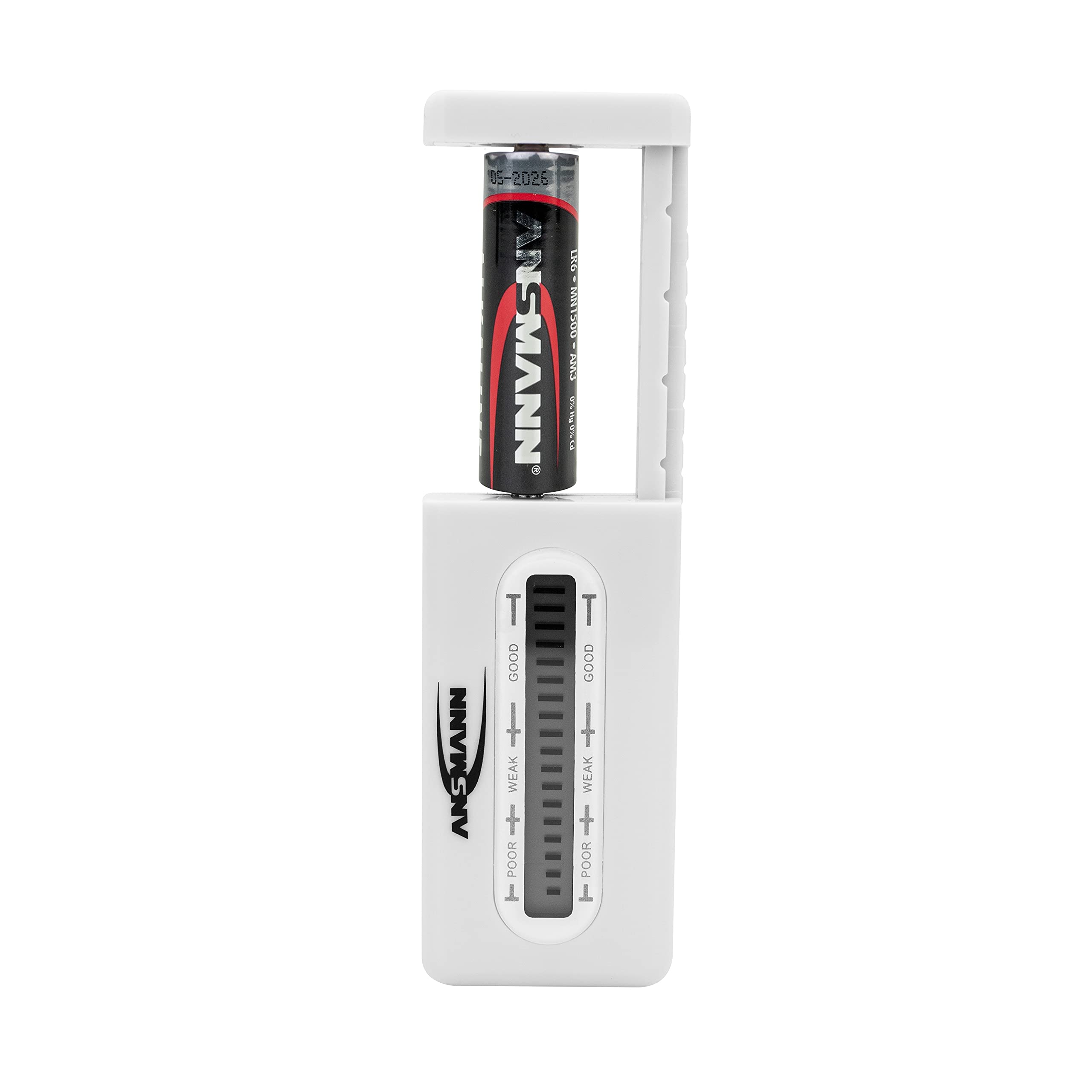ANSMANN Batteriebox inkl. Akkutester für AAA Micro, AA Mignon & 9V Block Akkus und Batterien - Akkubox zum Schutz & Transport für 48 Accus - Batterie Box & Akku Box zur Aufbewahrung - 5 Stück, schwarz