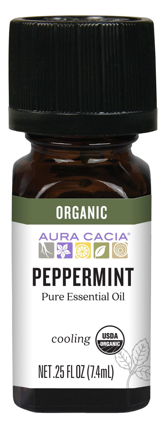 Aromatherapy 100% Organic Essential Oil, Natural Peppermint - 0.25 Oz