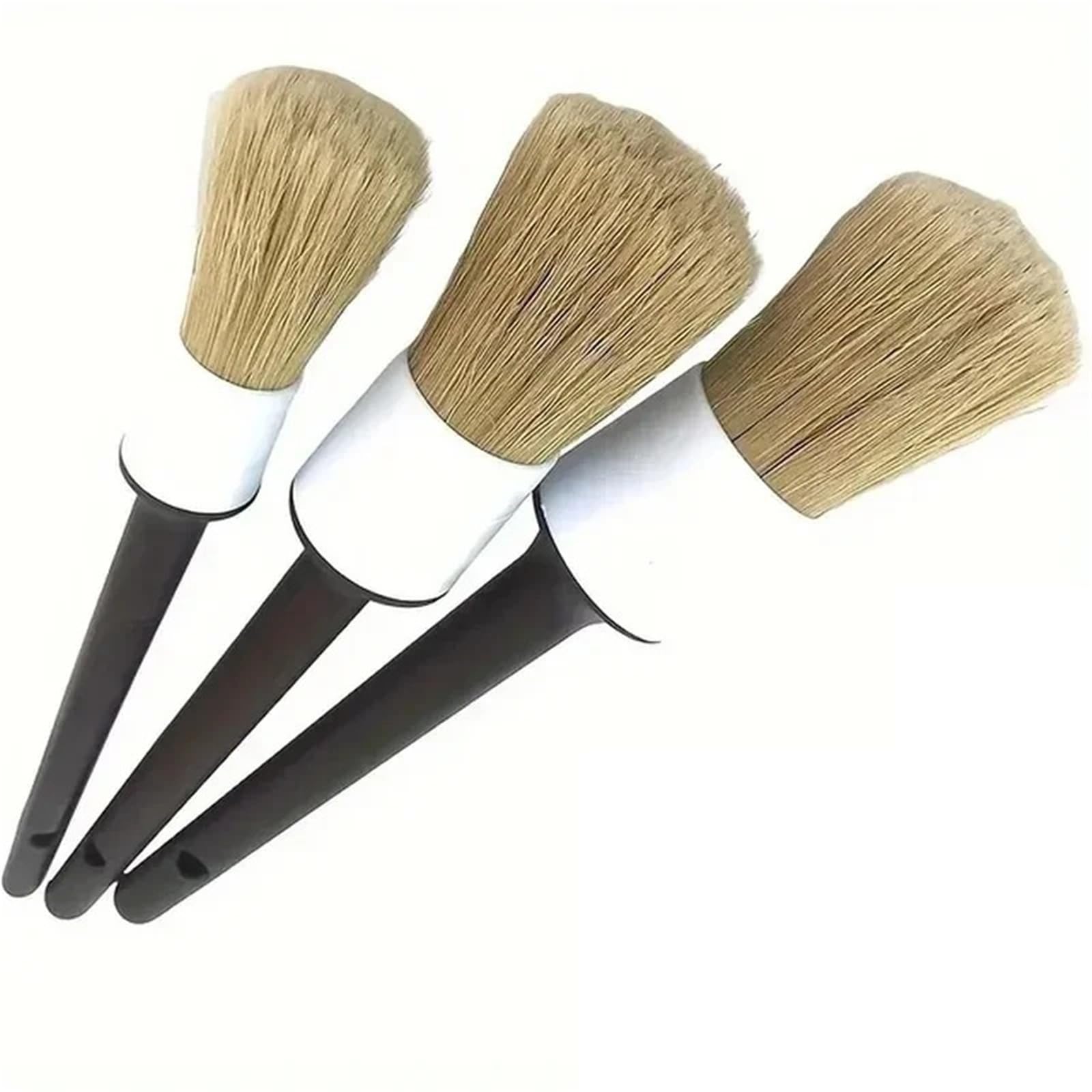 3PCS Car Exterior Interior Detail Brush Boar Hair Bristle Brushes for Car Cleaning Auto Detail Tools Dashboard Cleaning Brush Washing Up Brushes for Kitchen