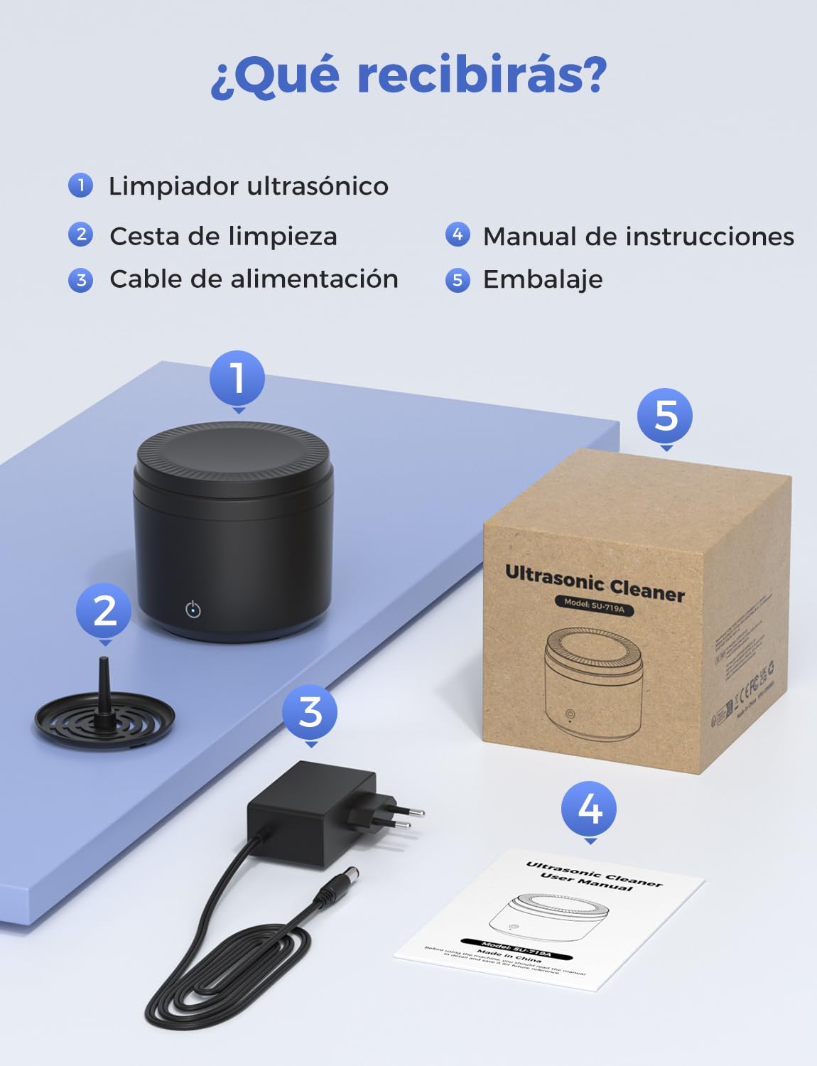 Limpiador Ultrasonidos Dental 48000Hz, Limpiador Ferula Dental 200ML para Lampara UV, Ultrasonic Cleaner para Dentaduras/Retenedores/Aligner/Cabezas de Cepillos de Dientes/Joyas, Negro