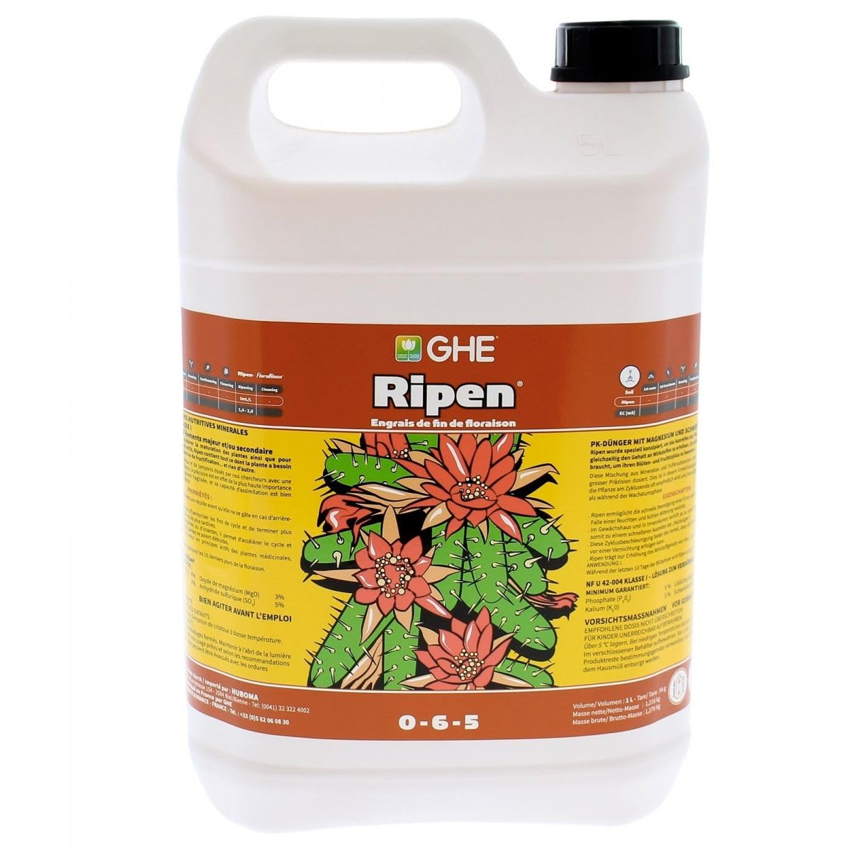 Ghe Ripen - Booster Stimolatore Fine Fioritura - Fertilizzante Concime, 5 Litri