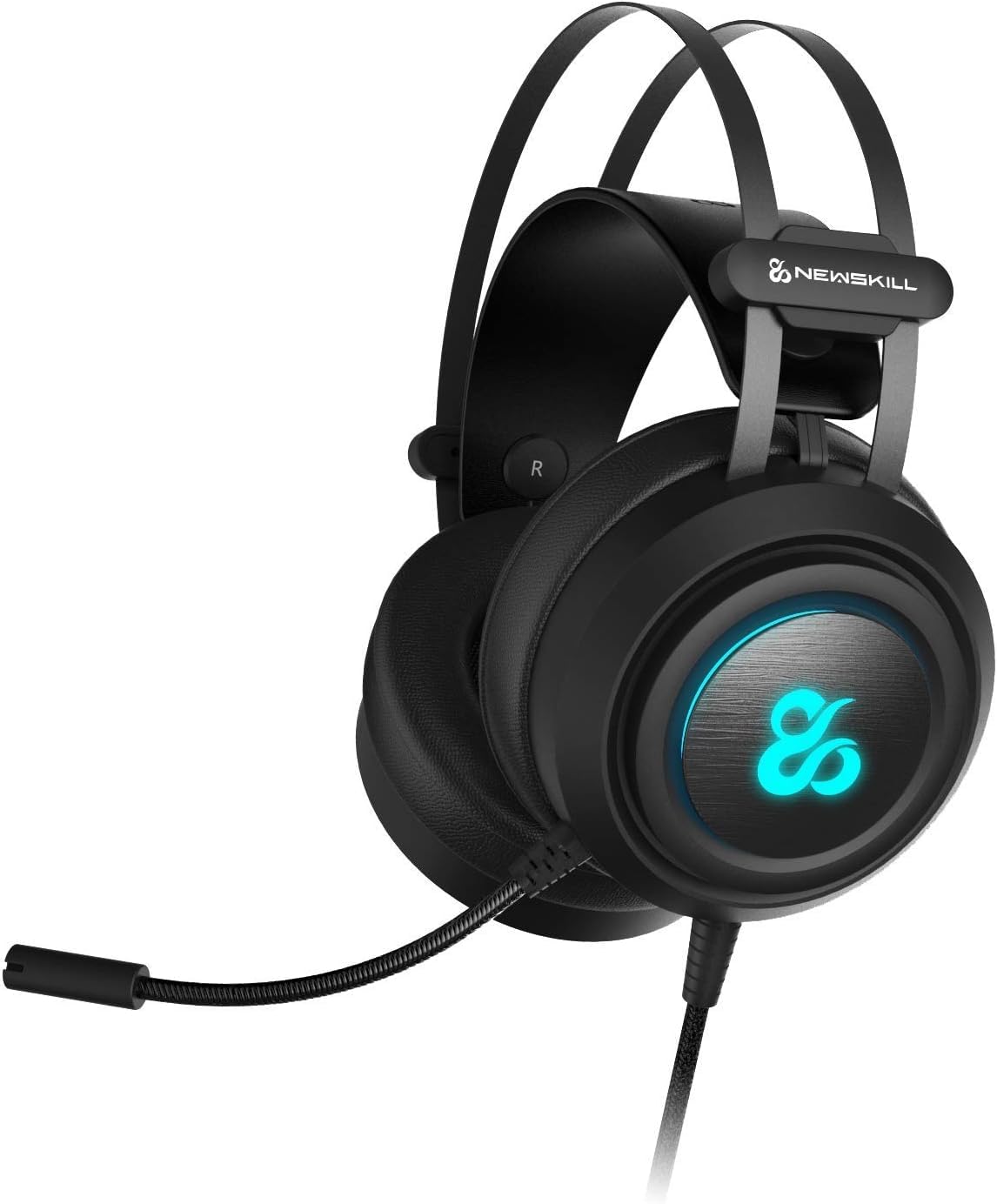 Newskill Drakain Écouteurs de gaming stéréo avec éclairage RGB compatibles avec PC, Playstation 4, Xbox One et Nintendo Switch Noir