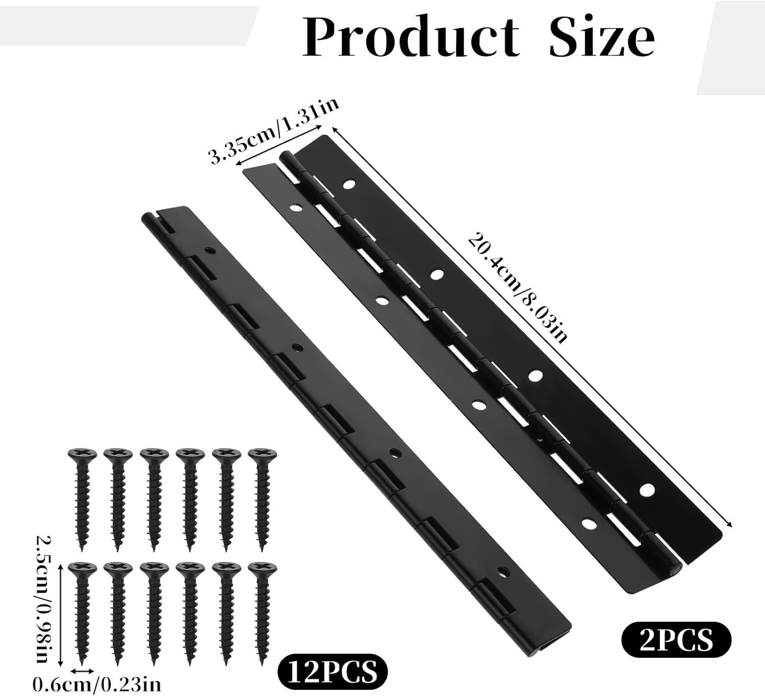 thumbnail image 2 of 2PCS 14 Inch Black Piano Hinges For Cabinet Hinges Heavy Duty Continuous & Piano Hinges Sliver 2 of 10