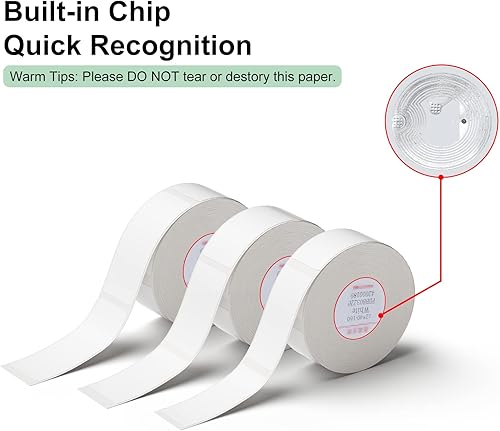 Miniatura 4 de Cintas de etiquetas D11 D110 D101, 6 rollos de 0.59 x 1.96 pulgadas (0.591 x 1.969 in) adaptadas para papel de impresión de etiquetas Niimbot