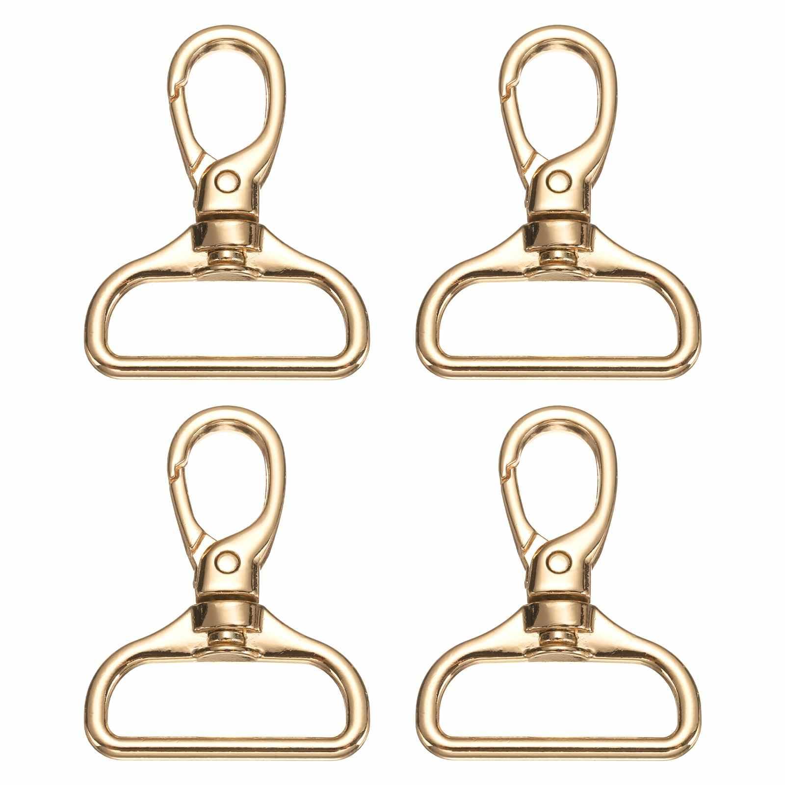 PATIKIL Swivel Clasps, (1-1/4 Inch, Gold) (4 Pcs), Metal Swivel Snap Hooks Curved Oval Trigger Snap Lobster Clips, Suit for - Keychain/Making DIY Crafts/Purse Hardware