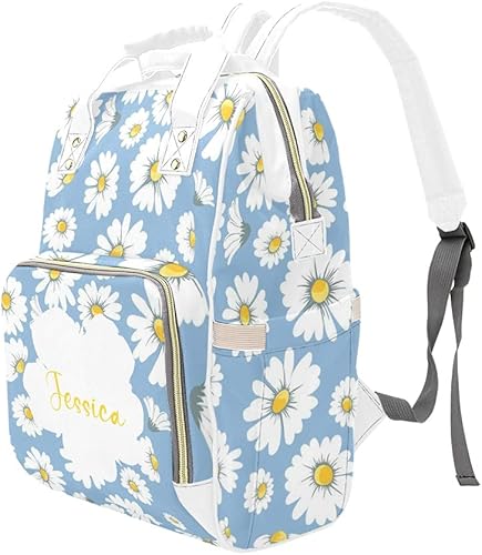 Miniatura 4 de Daisy Bloom - Bolsas de pañales de flores con nombre, bolsa de bebé personalizada, bolsa de pañales de enfermería, bolsa de viaje, regalos para mamá
